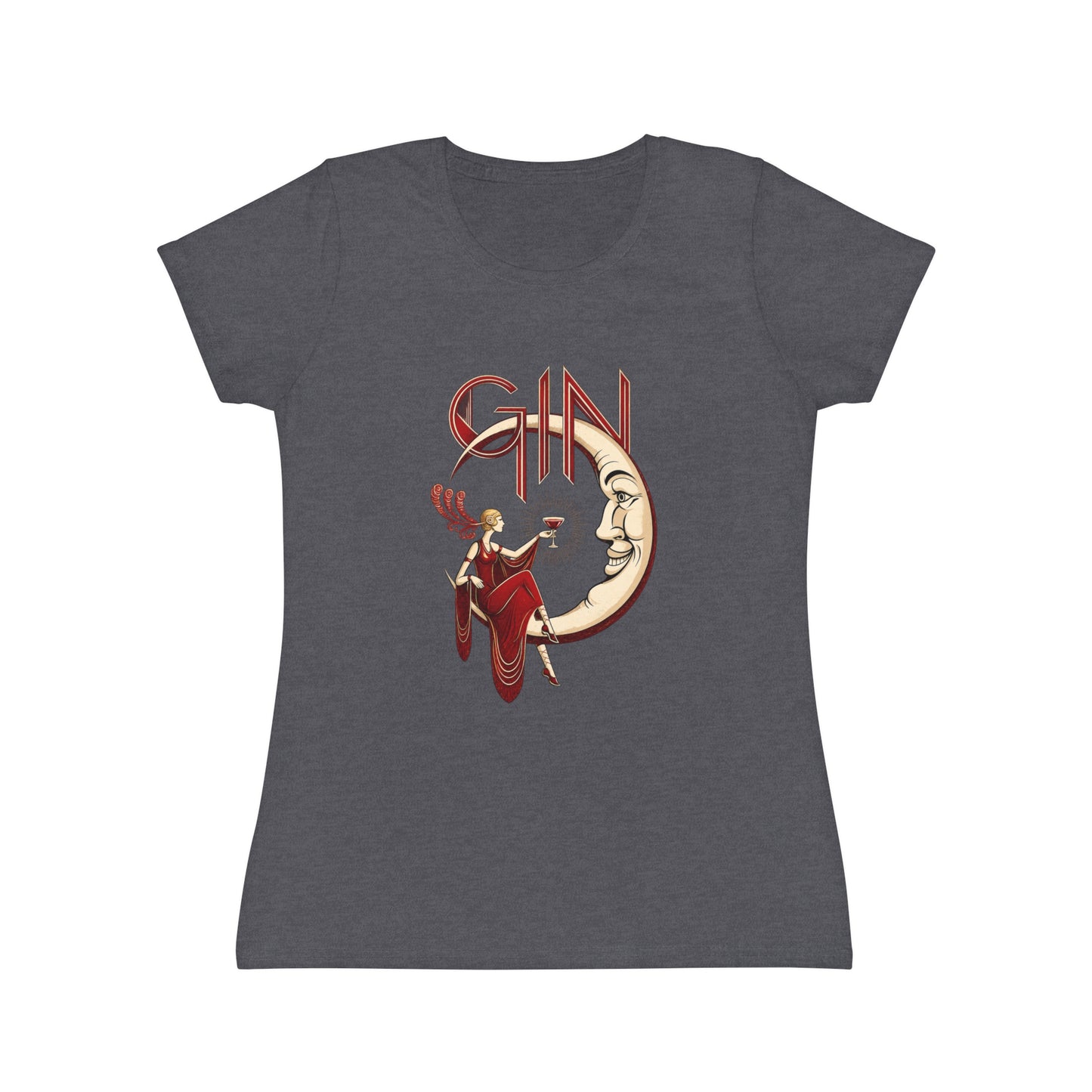 T-shirt donna Luna e Cocktail – Maglietta retrò slim fit con grafica vintage