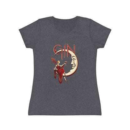 T-shirt donna Luna e Cocktail – Maglietta retrò slim fit con grafica vintage