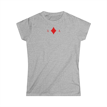 Ace of Diamonds Women's T‑Shirt — Minimal Playing Card Graphic