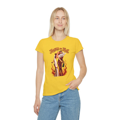 T-Shirt Donna “Heaven or Hell” Vintage Rock Slim Fit