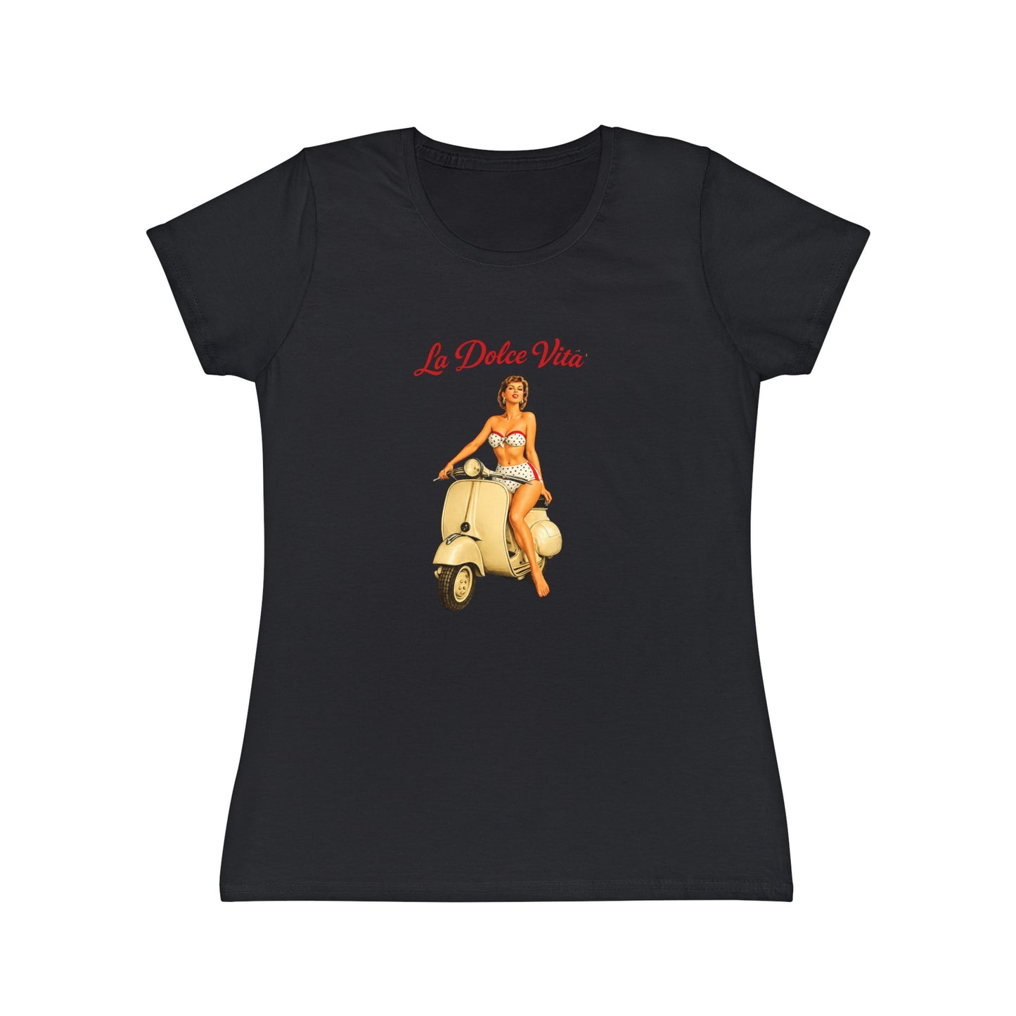 T-shirt donna La Dolce Vita – Maglietta estiva retrò con Vespa vintage
