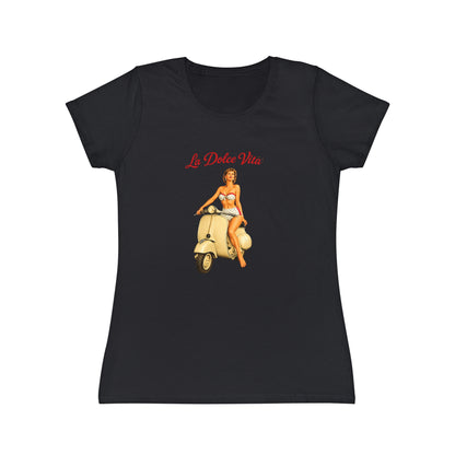 T-shirt donna La Dolce Vita – Maglietta estiva retrò con Vespa vintage
