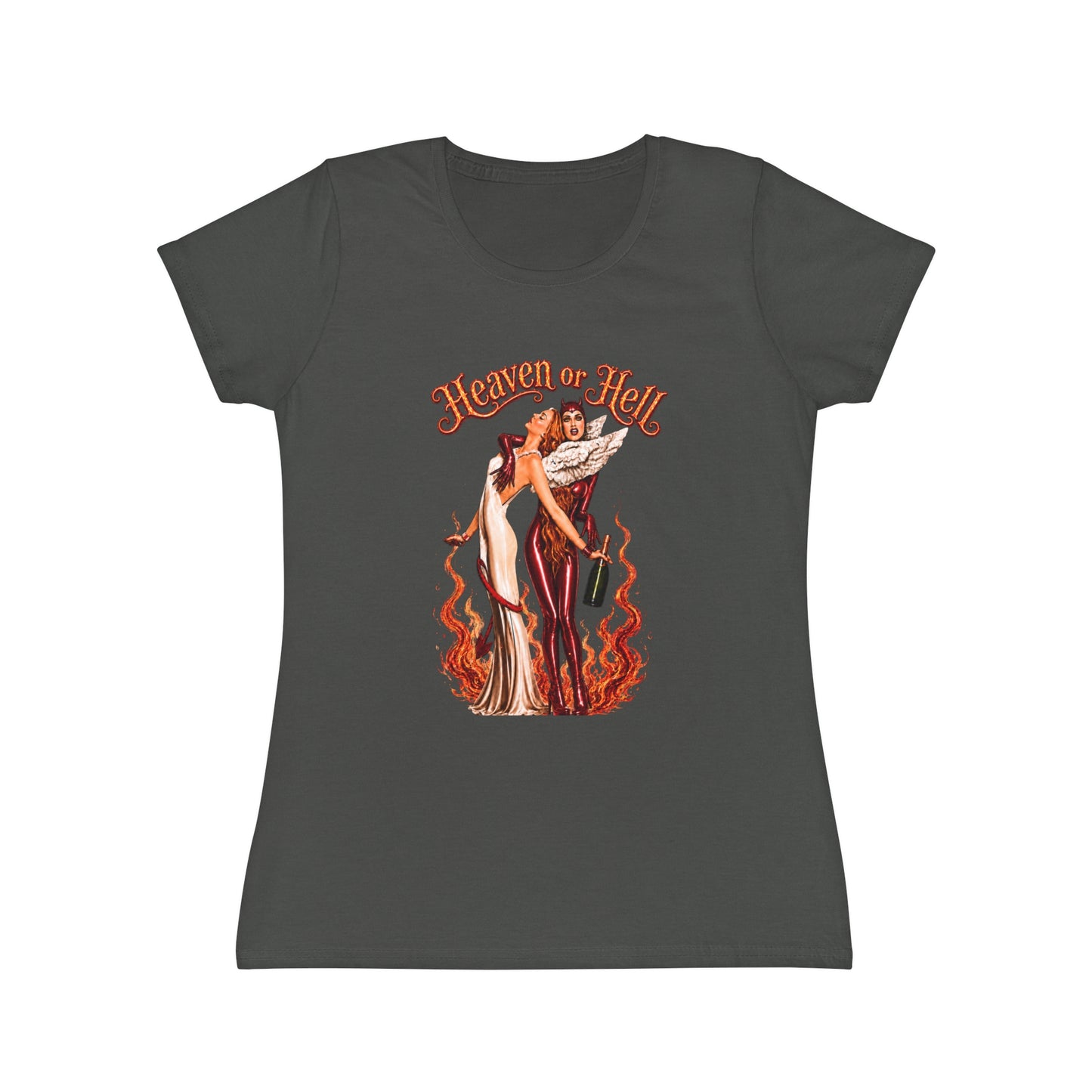 T-Shirt Donna “Heaven or Hell” Vintage Rock Slim Fit