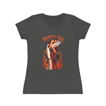T-Shirt Donna “Heaven or Hell” Vintage Rock Slim Fit