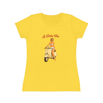 T-shirt donna La Dolce Vita – Maglietta estiva retrò con Vespa vintage