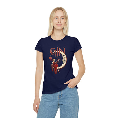 T-shirt donna Luna e Cocktail – Maglietta retrò slim fit con grafica vintage