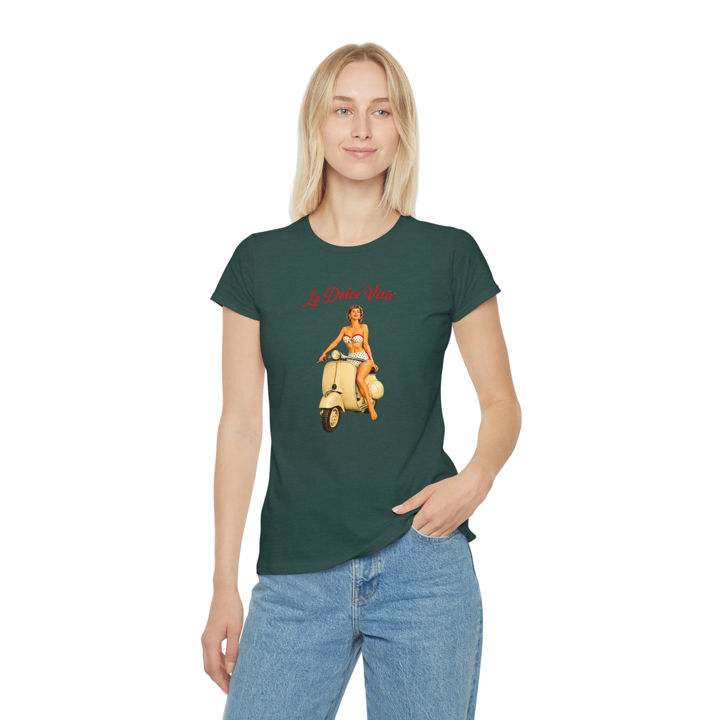 T-shirt donna La Dolce Vita – Maglietta estiva retrò con Vespa vintage