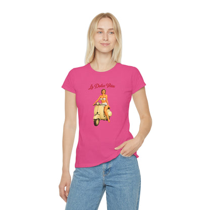 T-shirt donna La Dolce Vita – Maglietta estiva retrò con Vespa vintage