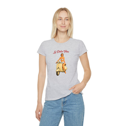 T-shirt donna La Dolce Vita – Maglietta estiva retrò con Vespa vintage