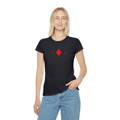 T-shirt Donna Asso di Quadri | Maglietta Minimal Slim Fi