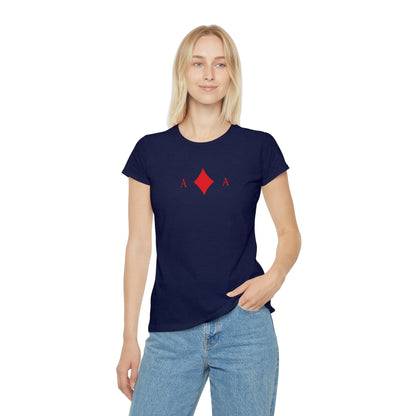 T-shirt Donna Asso di Quadri | Maglietta Minimal Slim Fi