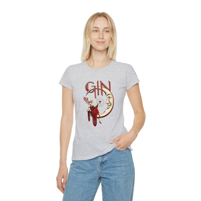 T-shirt donna Luna e Cocktail – Maglietta retrò slim fit con grafica vintage