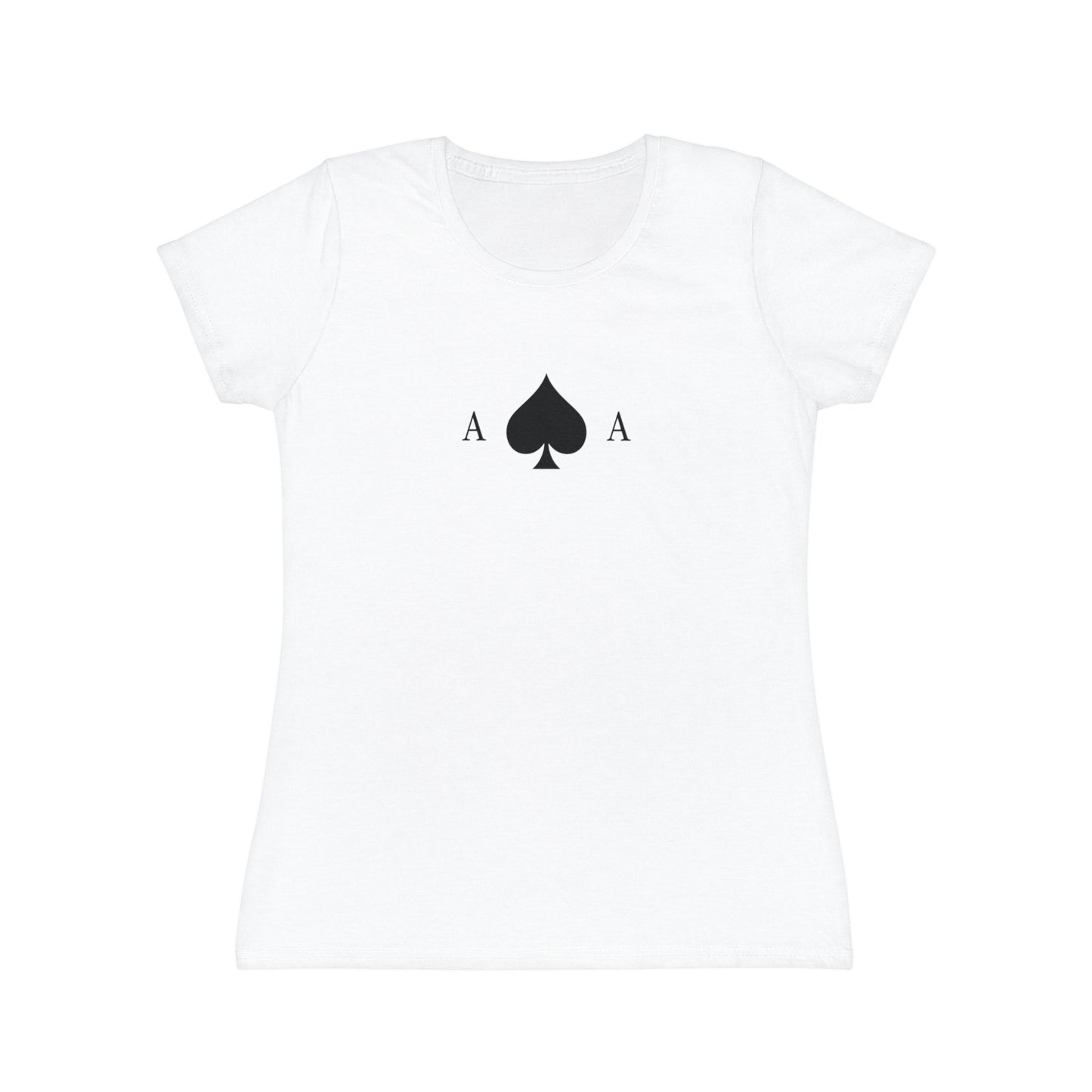 T-shirt Donna Slim Fit Asso di Picche | Maglietta Minimal Carte da Gioco