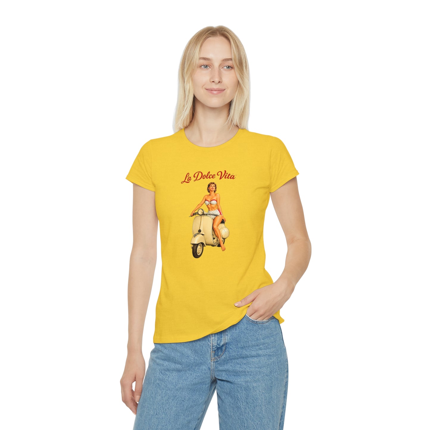 T-shirt donna La Dolce Vita – Maglietta estiva retrò con Vespa vintage
