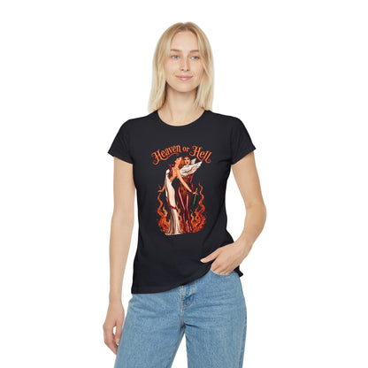 T-Shirt Donna “Heaven or Hell” Vintage Rock Slim Fit
