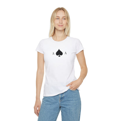 T-shirt Donna Slim Fit Asso di Picche | Maglietta Minimal Carte da Gioco
