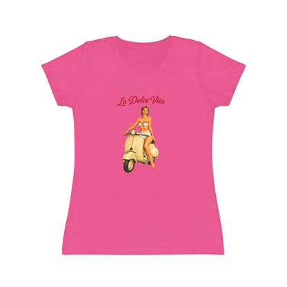 T-shirt donna La Dolce Vita – Maglietta estiva retrò con Vespa vintage