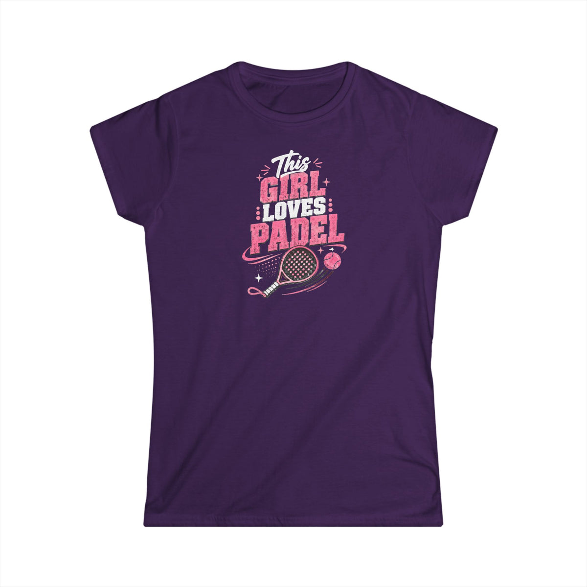 This Girl Loves Padel Women’s T-Shirt – Pink Padel Racket Graphic Tee