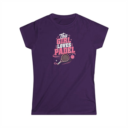 This Girl Loves Padel Women’s T-Shirt – Pink Padel Racket Graphic Tee