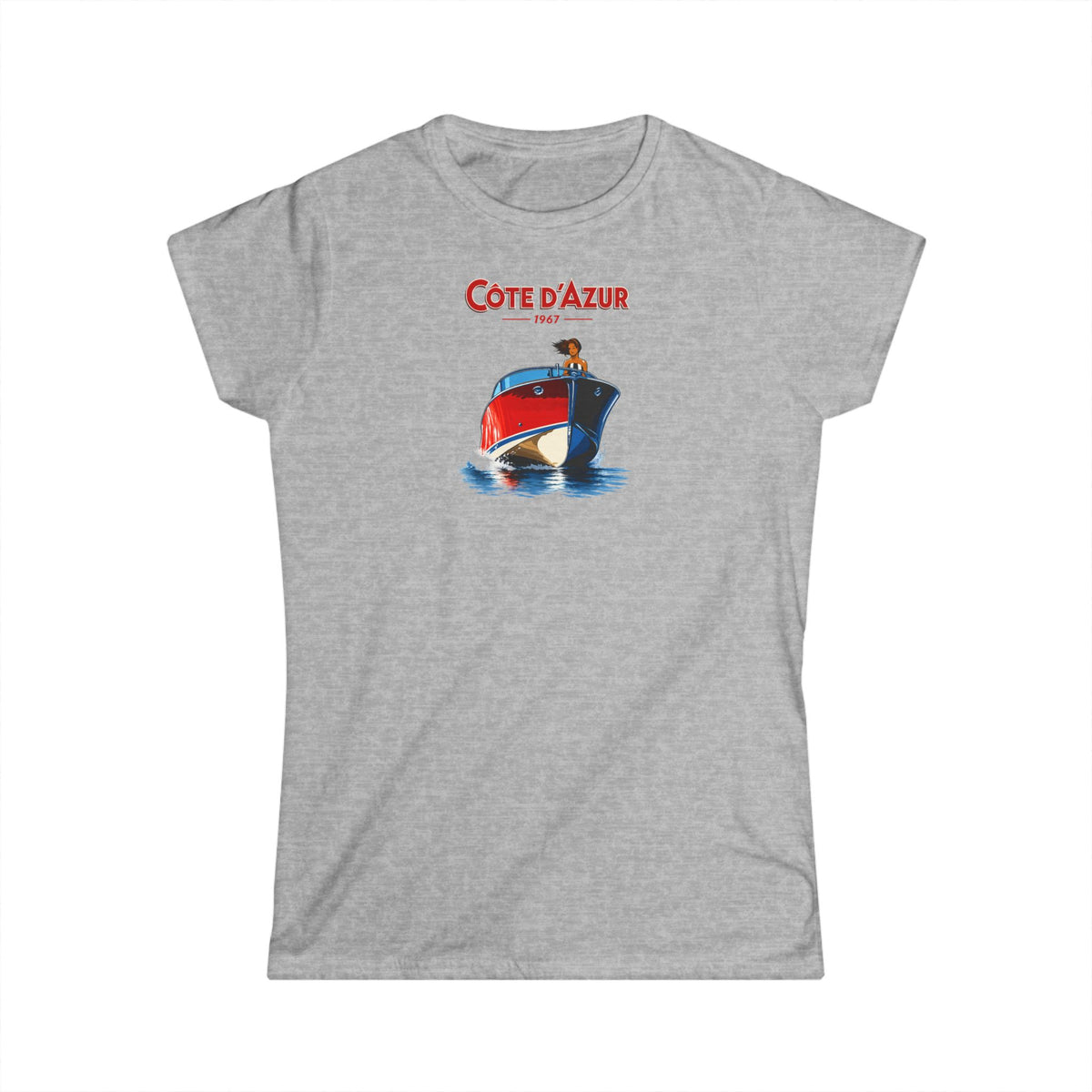 Côte d'Azur Women's T‑Shirt — Vintage Boat Print