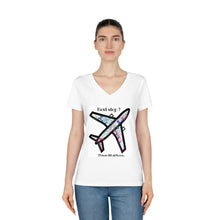 Carica l&#39;immagine nel visualizzatore di Gallery, T-Shirt Donna Scollo a V Next Stop ? Thisandthat21.com Style
