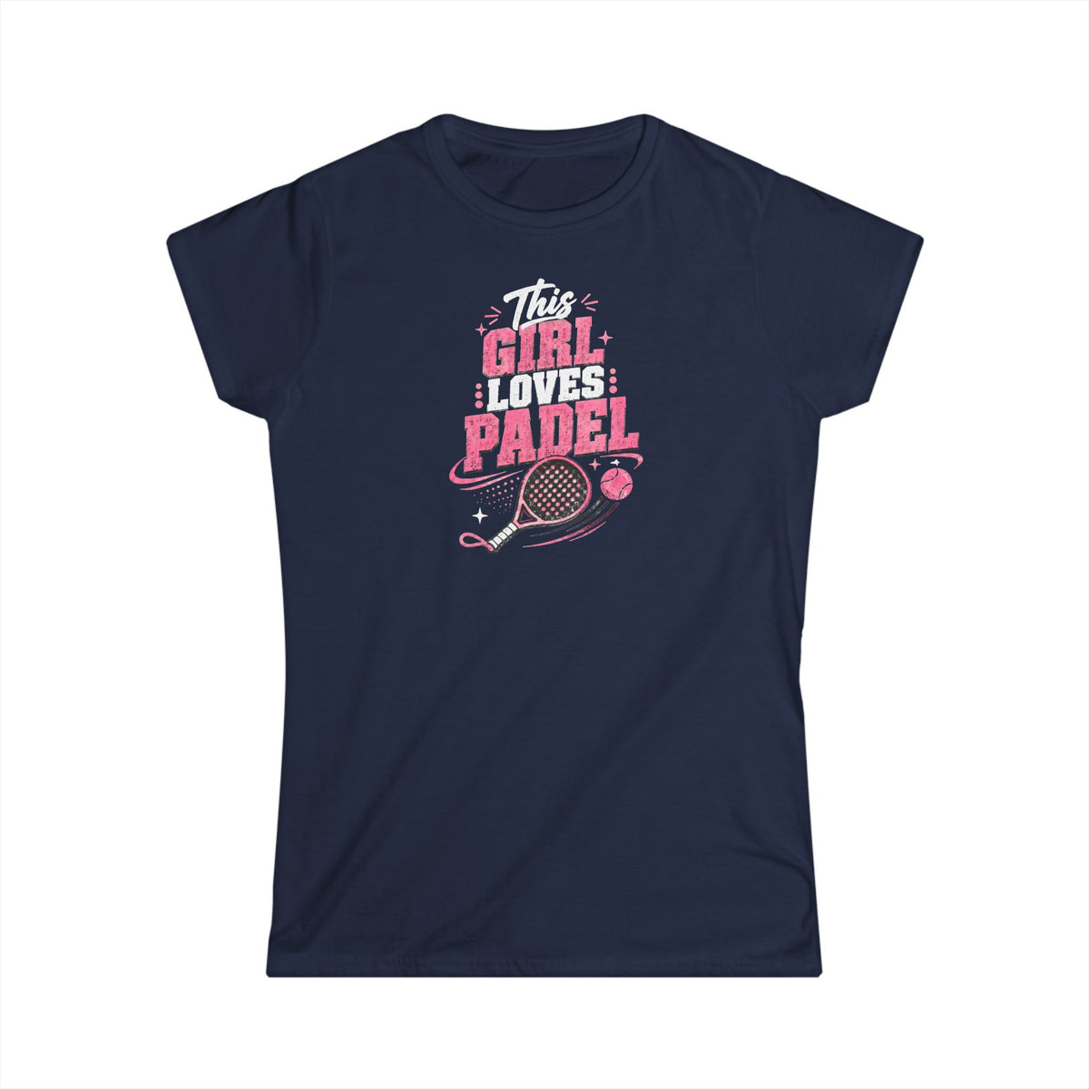 This Girl Loves Padel Women’s T-Shirt – Pink Padel Racket Graphic Tee