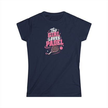 This Girl Loves Padel Women’s T-Shirt – Pink Padel Racket Graphic Tee