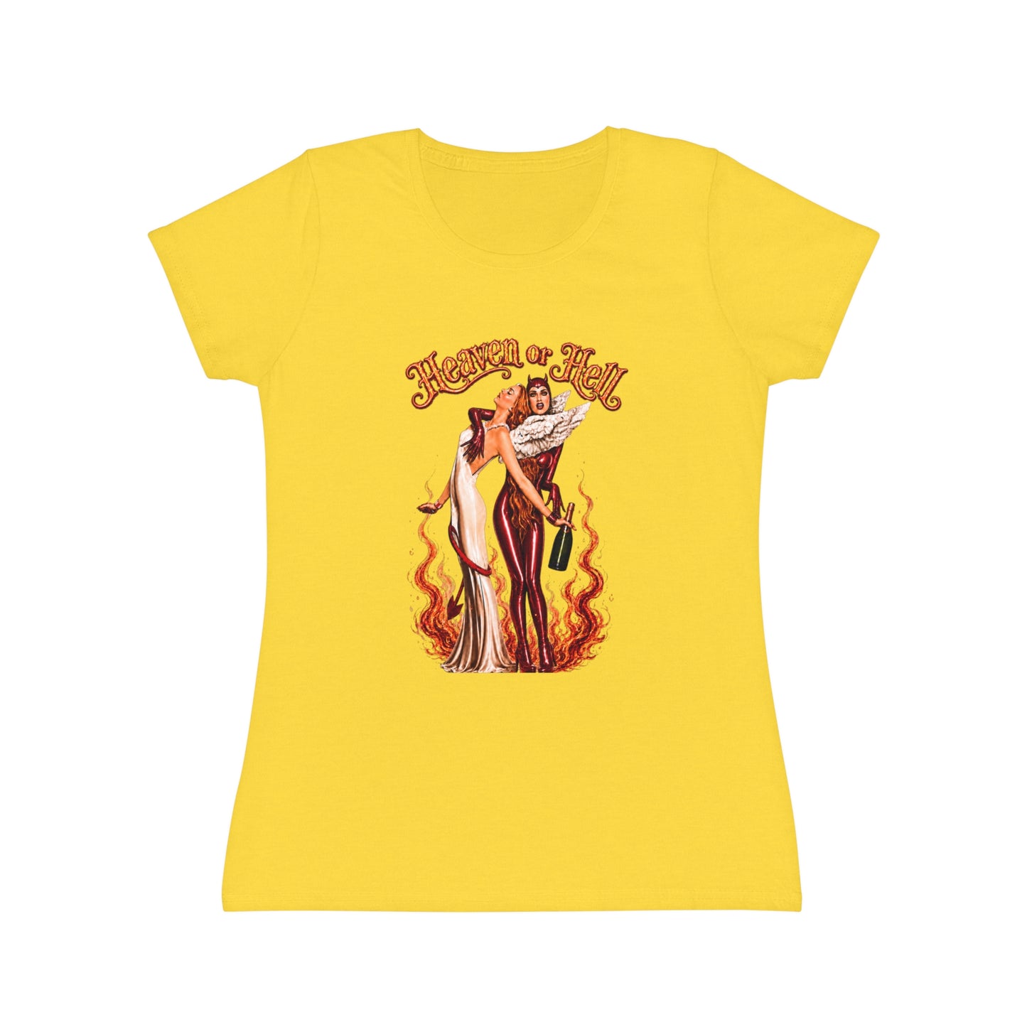 T-Shirt Donna “Heaven or Hell” Vintage Rock Slim Fit