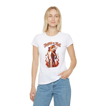 T-Shirt Donna “Heaven or Hell” Vintage Rock Slim Fit
