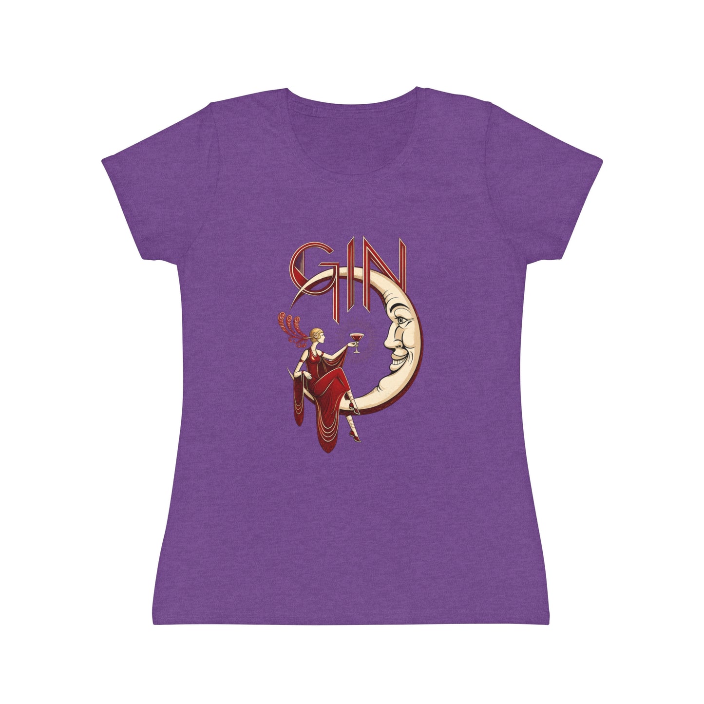 T-shirt donna Luna e Cocktail – Maglietta retrò slim fit con grafica vintage