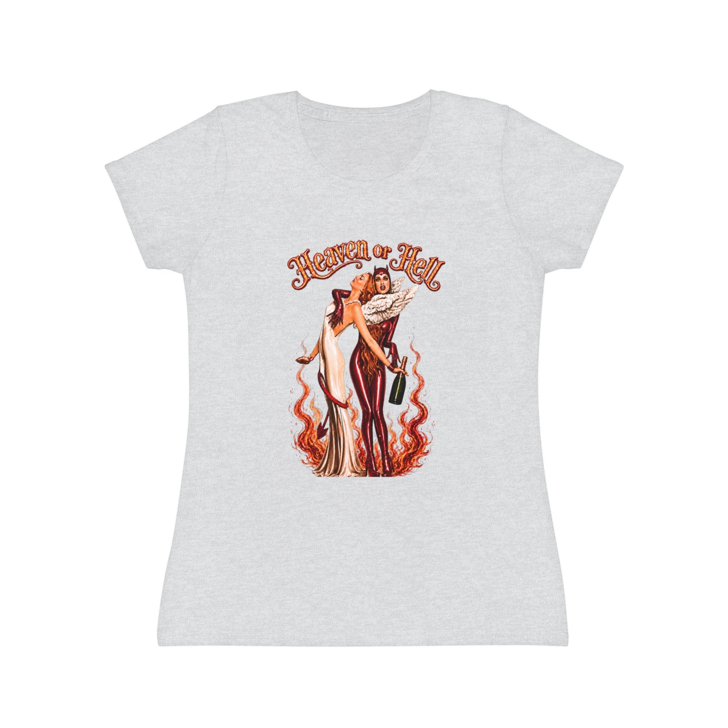 T-Shirt Donna “Heaven or Hell” Vintage Rock Slim Fit