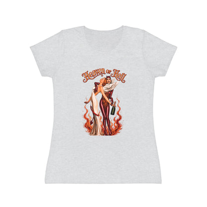 T-Shirt Donna “Heaven or Hell” Vintage Rock Slim Fit