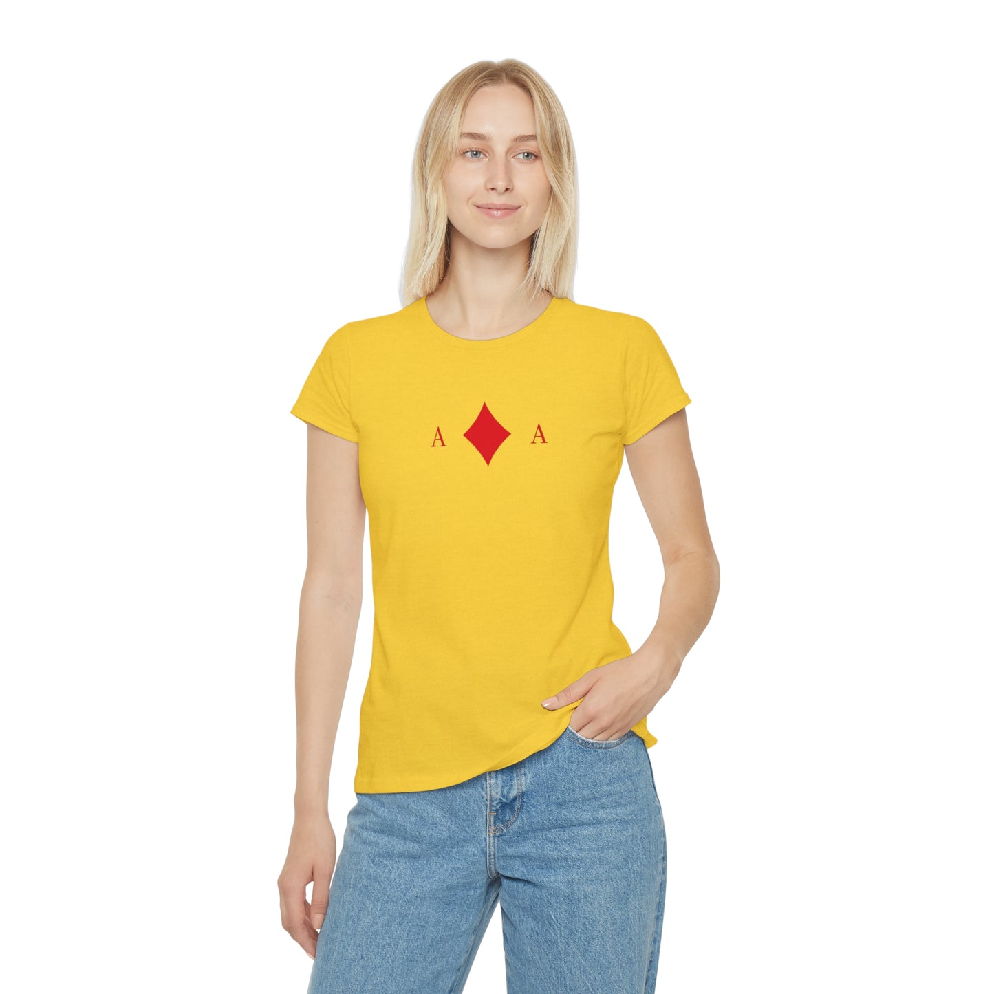 T-shirt Donna Asso di Quadri | Maglietta Minimal Slim Fi