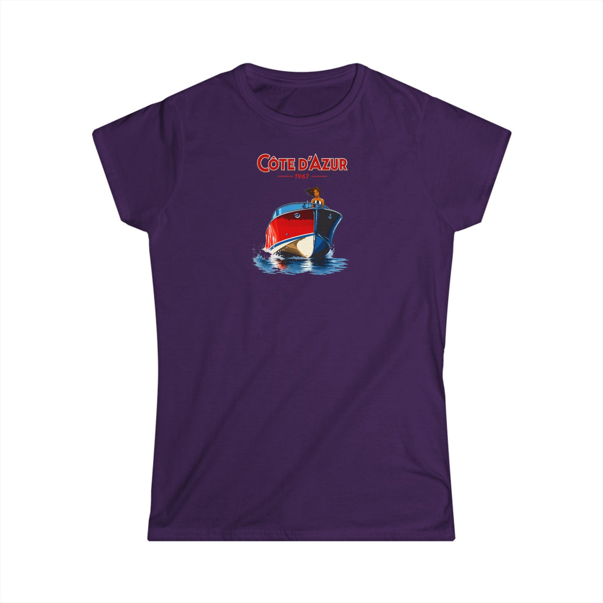 Côte d'Azur Women's T‑Shirt — Vintage Boat Print