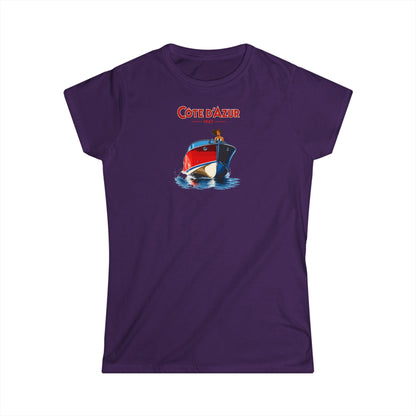 Côte d'Azur Women's T‑Shirt — Vintage Boat Print