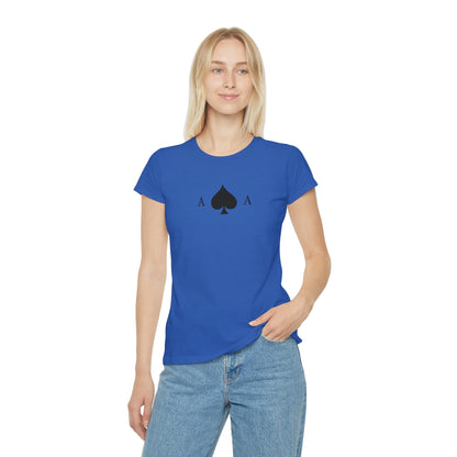 T-shirt Donna Slim Fit Asso di Picche | Maglietta Minimal Carte da Gioco