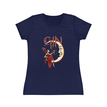 T-shirt donna Luna e Cocktail – Maglietta retrò slim fit con grafica vintage