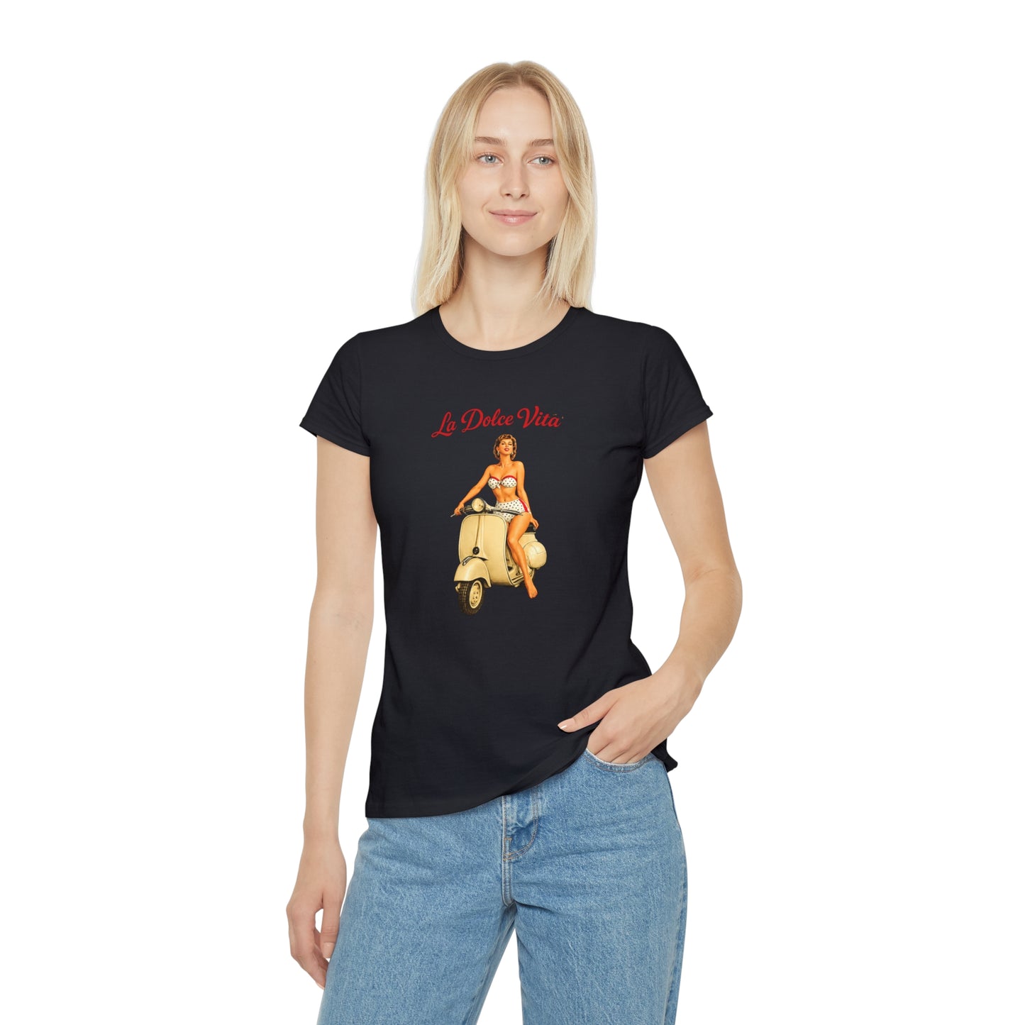 T-shirt donna La Dolce Vita – Maglietta estiva retrò con Vespa vintage