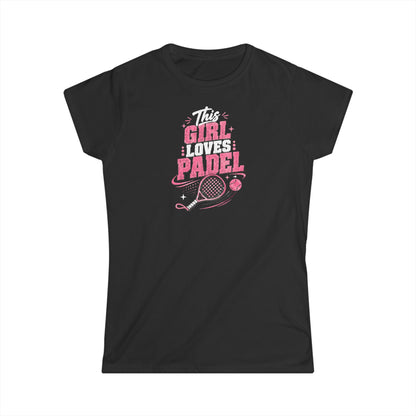 This Girl Loves Padel Women’s T-Shirt – Pink Padel Racket Graphic Tee
