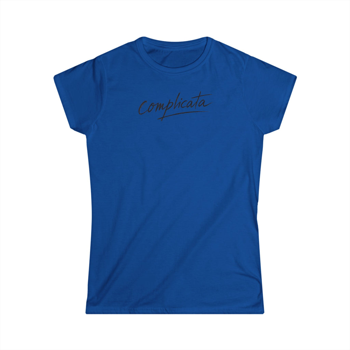 Complicata Script Women's T-Shirt - Minimal Handwritten Graphic Tee