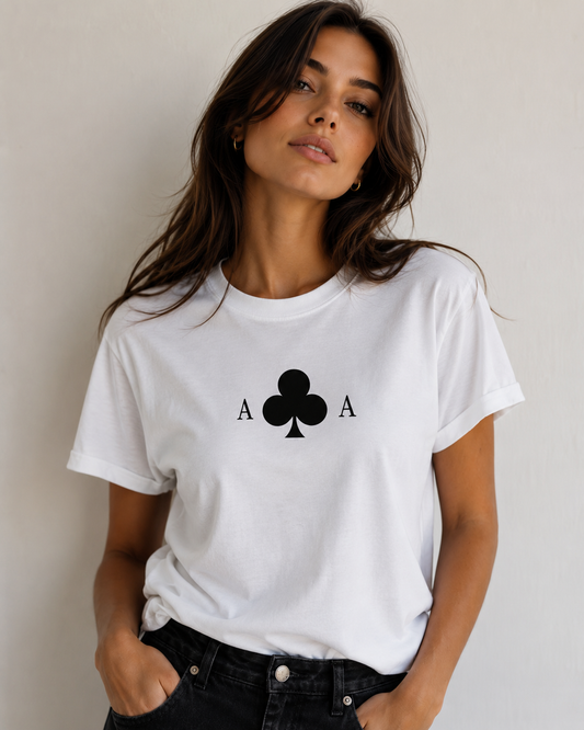T-shirt Donna Asso di Fiori | Maglietta Minimal Slim Fit