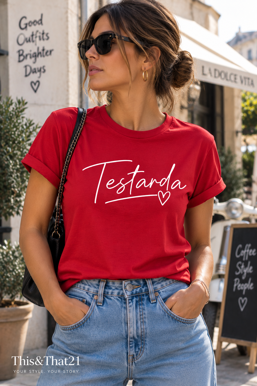 T-Shirt Donna TESTARDA This&That21 indossata da modella