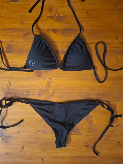 Top bikini Armani Exchange nero a triangolo