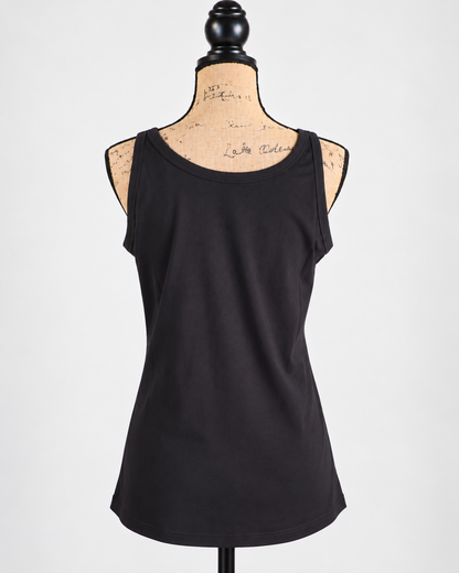 EA7 Emporio Armani canotta donna nera con logo frontale, taglia L